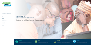 Screenshot of Behavior Change Impact homepage
