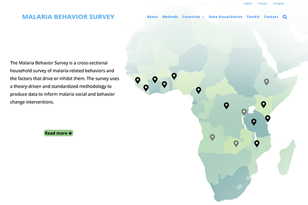 Homepage of the Malaria Behavior Survey