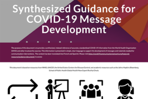 Homepage of the Synthesized Guidance for COVID-19 Message Development website