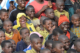 Crowd of boys laughing