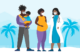 A pregnant woman and her family talk to a medical provider