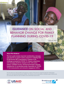 Guidance on Social and Behavior Change for Family Planning During COVID-19Disrupting COVID-19 Stigma Technical Brief