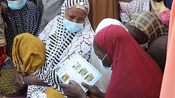 Women at a user-testing session in Niger