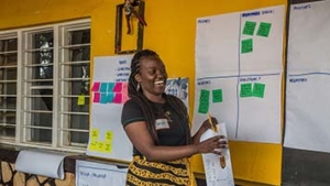 University student participates in a co-design workshop in Rwanda
