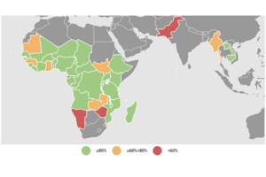 Screenshot of the Insecticide-Treated Net (ITN) Access and Use Report interactive map