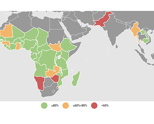 Screenshot of the Insecticide-Treated Net (ITN) Access and Use Report interactive map