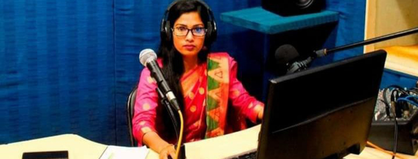 Female radio producer in Bangladesh