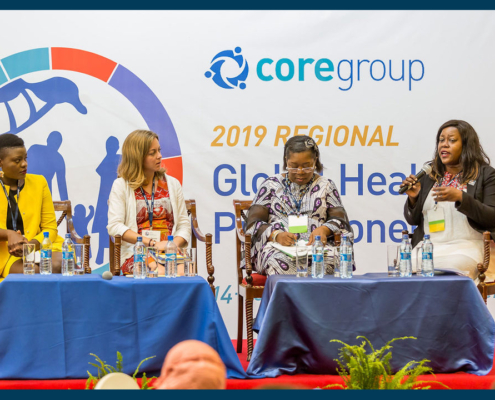 Four women speak at at the 2019 CORE Group Global Health Practitioner Conference in Kenya