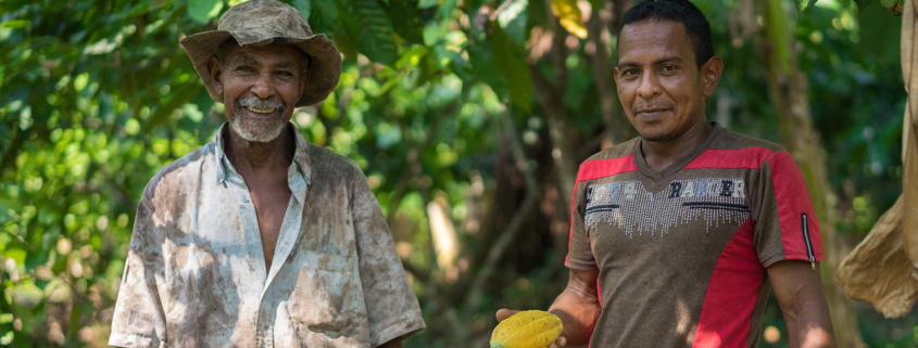 A father and son on their farm in Colombia
