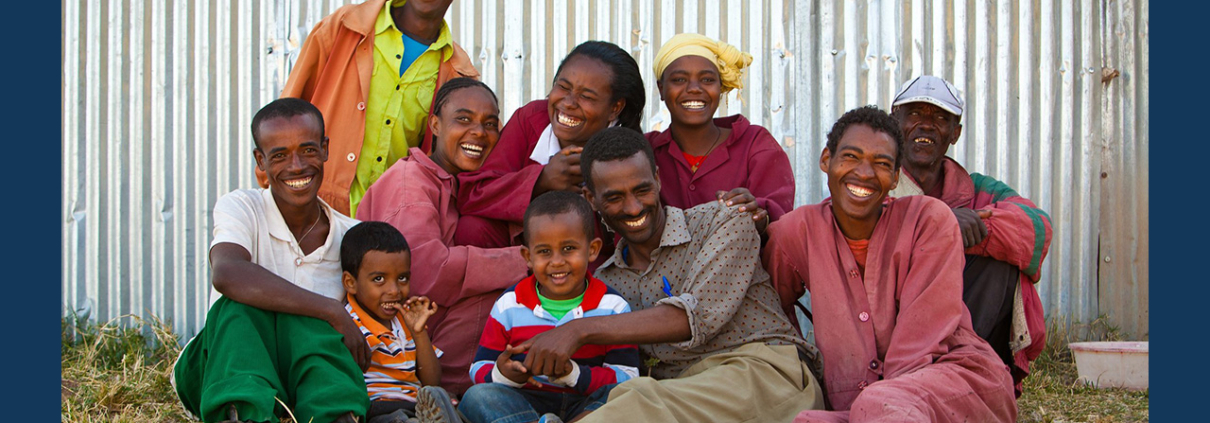 Poultry farmer and his family in Ethiopia