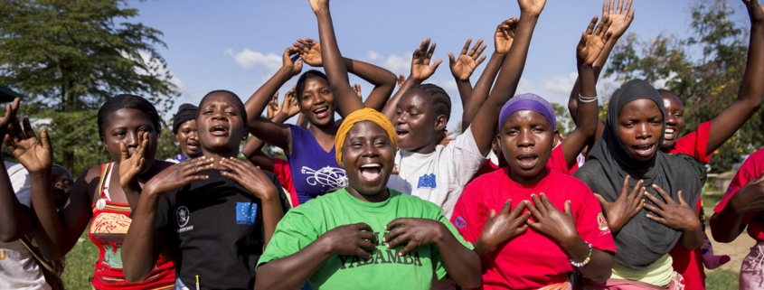 Members of a young mothers group gather in Kenya