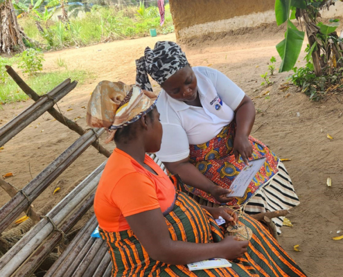 Two women talking in Liberia