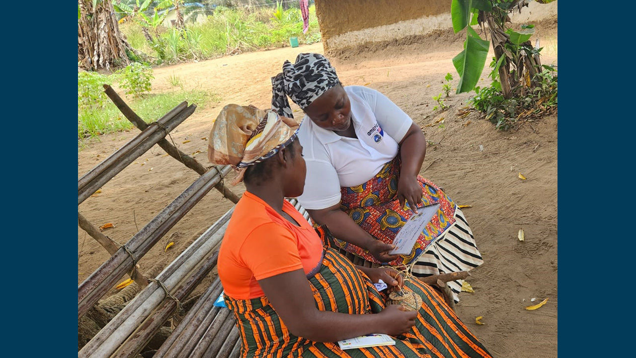 Two women talking in Liberia