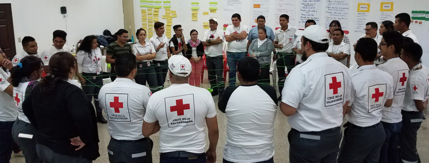 Volunteers from the Red Cross in El Salvador engage in participatory trainings to strengthen their interpersonal communication skills