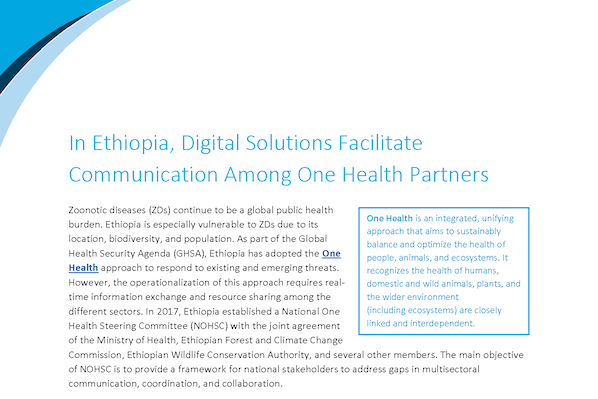 In Ethiopia Digital Solutions Facilitate Communication Among One Health Partners