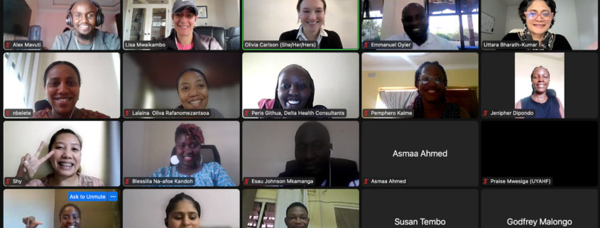 A screen capture of participants on Zoom.