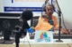 A Nigerian radio personality during a call-in program