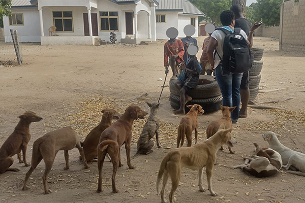 Child hunters and their hunting dogs in Ghana