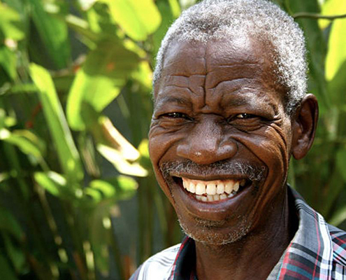 Man smiling in Liberia