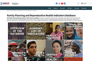 Family Planning and Reproductive Health Indicators Database