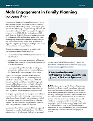 Male Engagement in Family Planning Indicator Brief