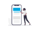 Icon of a woman with a mobile phone