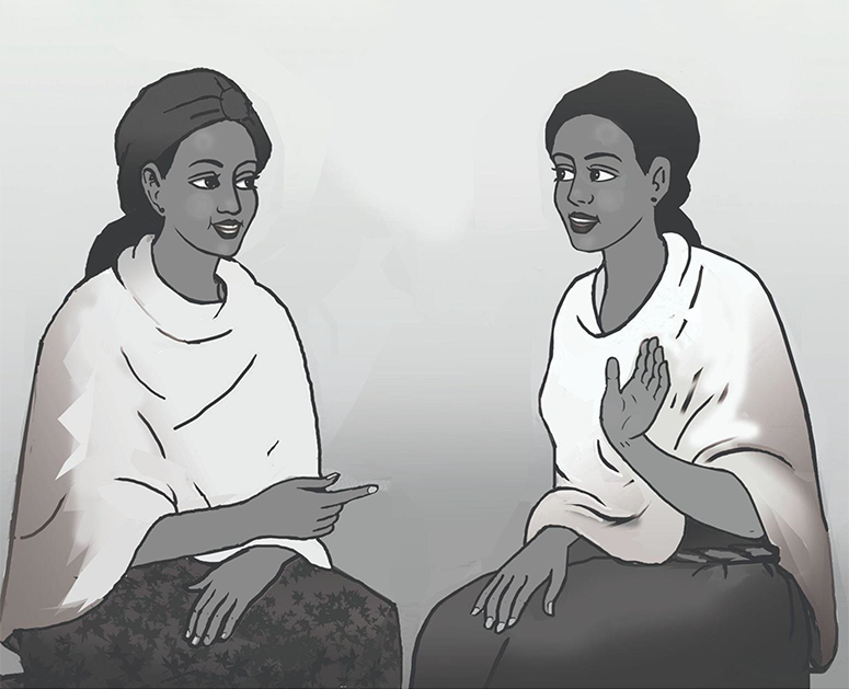 Mother makes time to see and talk to a supportive friend