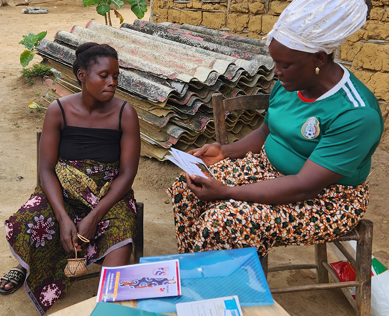 Two women talking in Liberia