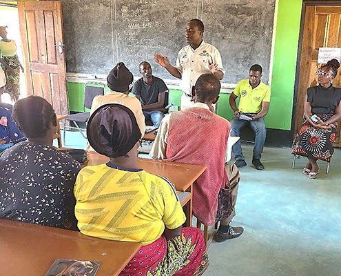 Community meeting in Zambia