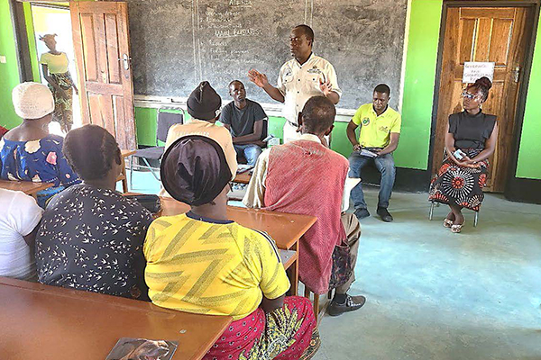 Community meeting in Zambia