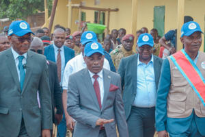 Officials walking in the DRC