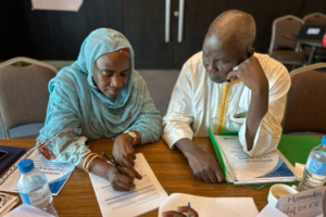 Training participants working in small groups in Niger