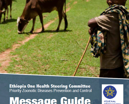 Cover of the Ethiopia One Health Steering Committee Priority Zoonotic Diseases Prevention and Control Message Guide