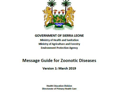 Cover of Government of Sierra Leone Message Guide for Zoonotic Diseases