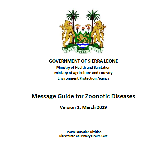 Cover of Government of Sierra Leone Message Guide for Zoonotic Diseases