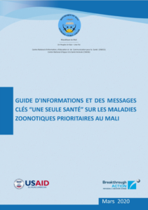 Cover of the One Health Information and Key Messages Guide for PZDs in Mali
